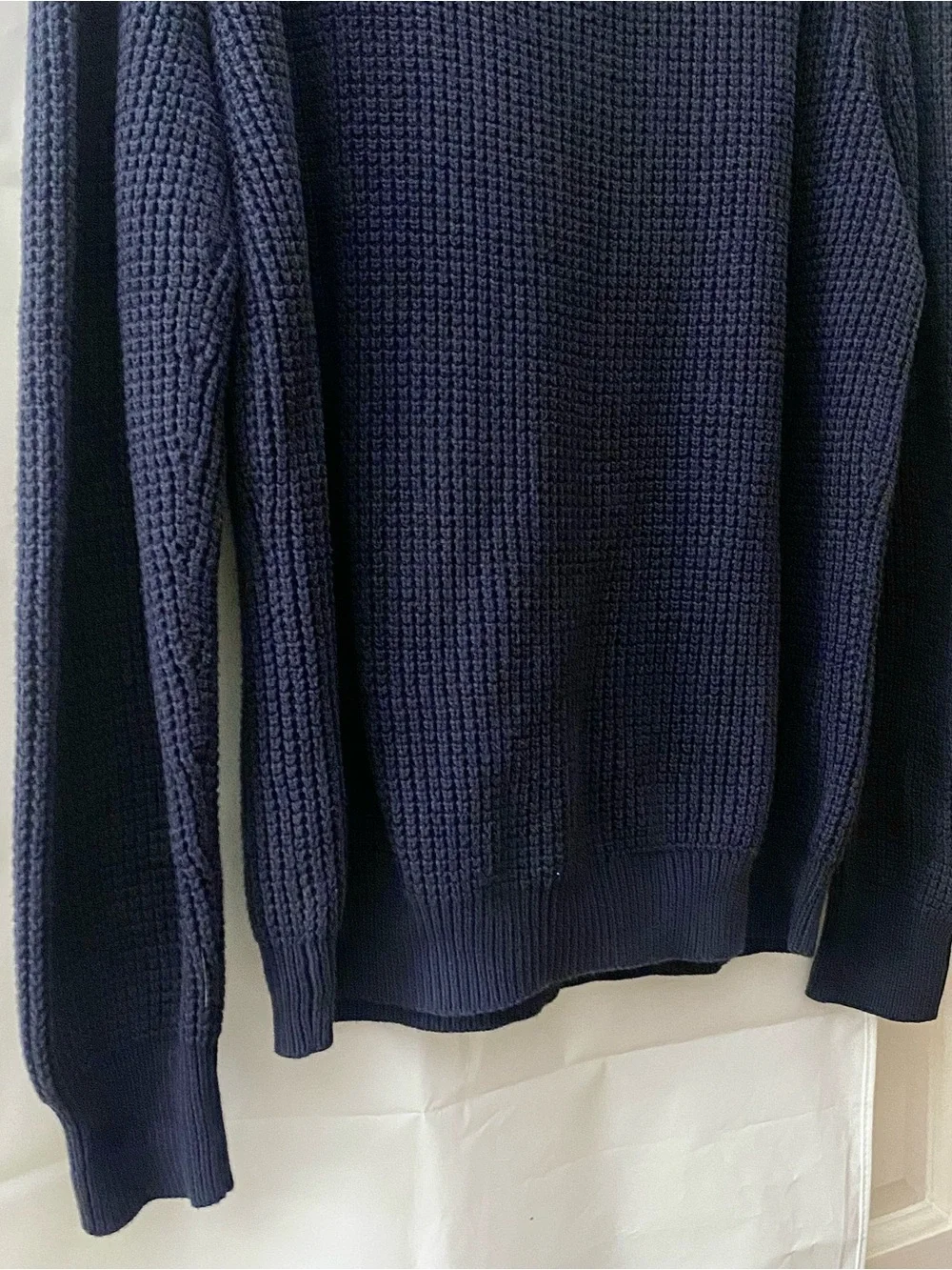 J. Crew men’s rugged cotton 1/4-zip sweater deep indigo MED H2713